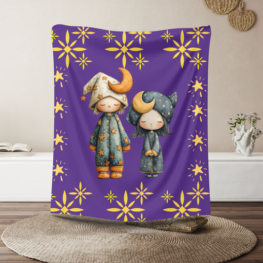 Cosmic Dreams Velveteen Plush Blanket, Cozy Throw for Kids, Starry Sky Decor, Ideal for Gifts, Home & Nursery