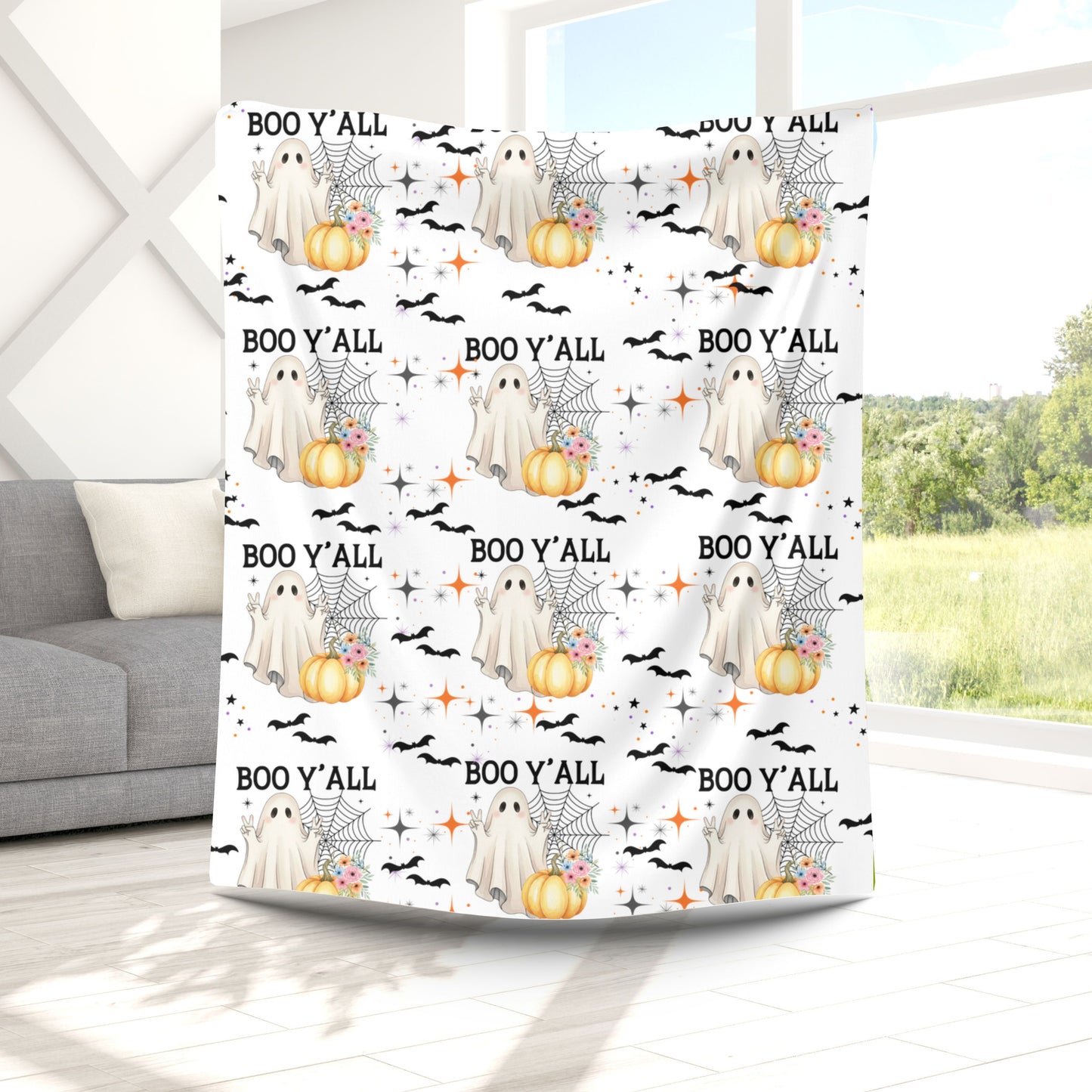 Halloween Boo Y'all Velveteen Plush Blanket, Cozy Throw for Fall Decor, Spooky Season Gift, Soft Fleece Blanket for Kids, Perfect for [...]