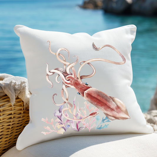 Squid dance of tentacles and translucence Spun Polyester Square Pillow