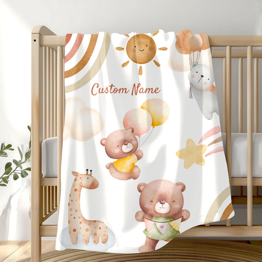 Custom Child's Plush Blanket, Cozy Baby Gift, Soft Nursery Decor, Personalized Blanket, Kid's Room Accessories