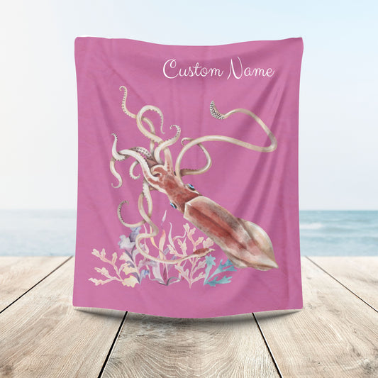 Squid dance of tentacles and translucence Velveteen Plush Blanket