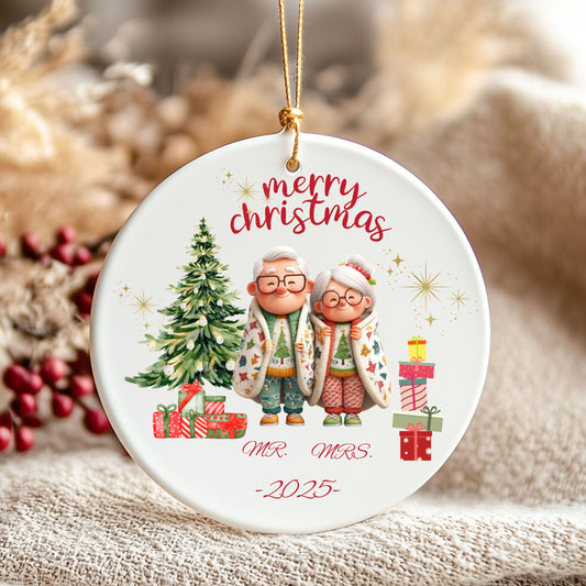 Personalized Holiday Ceramic Ornament, Christmas Keepsake, Custom Family Decoration, Festive Gift, Unique Tree Decor