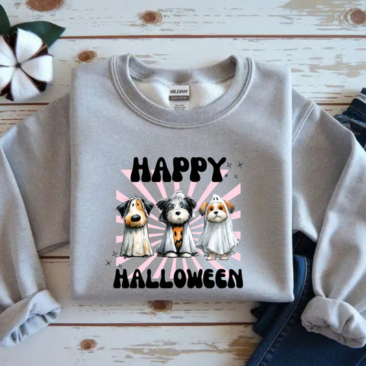 Halloween Dog Crewneck Sweatshirt, Cozy Pet Lover Gift, Unisex Halloween Apparel, Funny Dog Sweatshirt, Fall Fashion