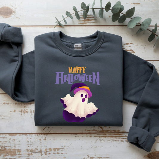 Halloween Ghost Sweatshirt | Unisex Crewneck | Spooky Season Apparel, Halloween Gift, Cozy Outfit, Festival Wear, Autumn Fashion