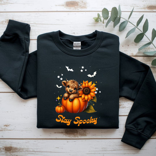 Stay Spooky Crewneck Sweatshirt, Halloween Apparel, Cozy Unisex Sweatshirt, Fall Fashion, Seasonal Gift, Casual Style