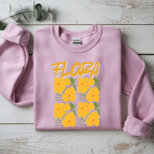 Flora Crewneck Sweatshirt, Floral Sweatshirt, Spring Fashion, Casual Wear, Gifts for Her, Unisex Floral Hoodie