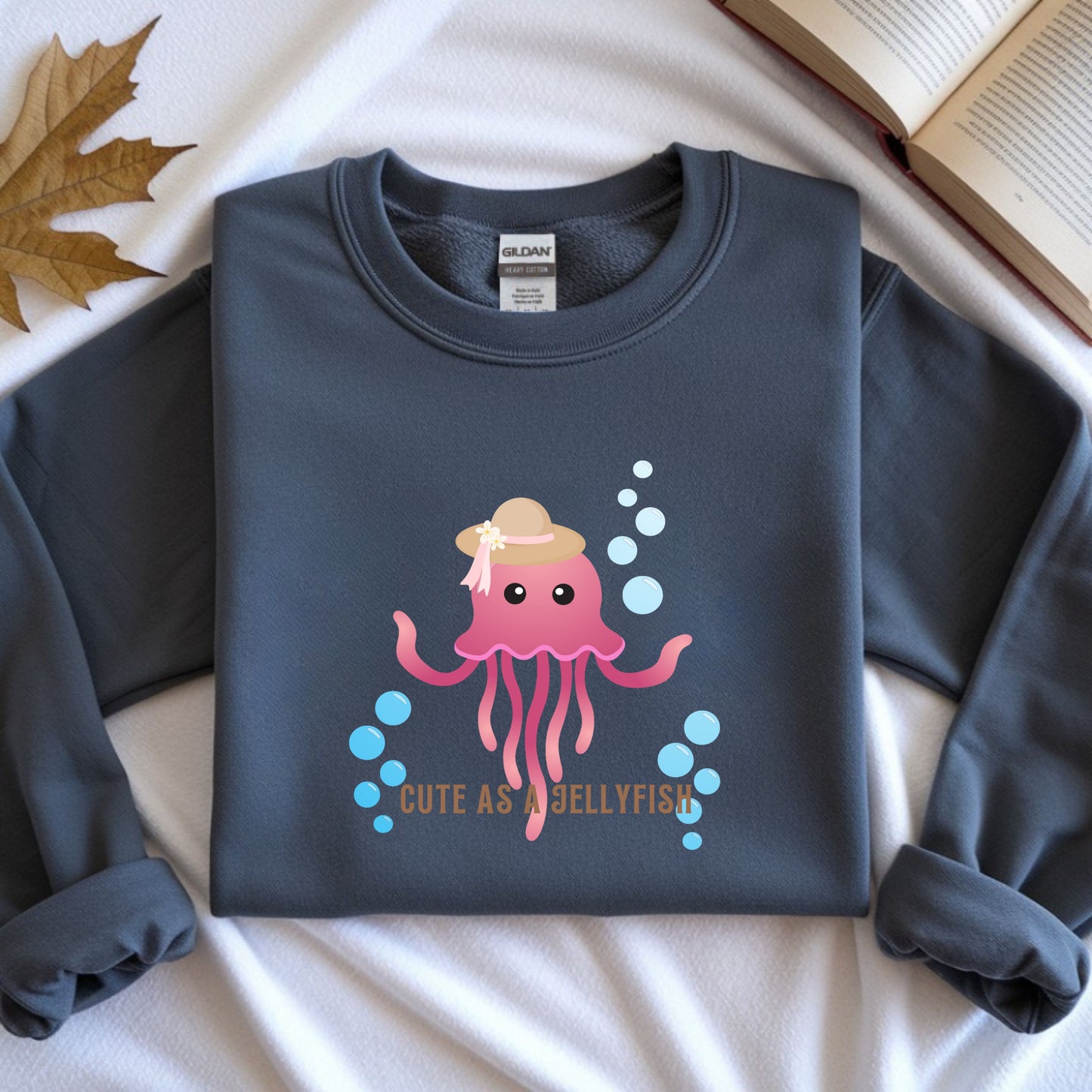 Cute Jellyfish Sweatshirt for Cozy Vibes, Unisex Crewneck, Gift for Ocean Lovers, Fun Casual Wear, Beach Day Outfit, Comfortable Style