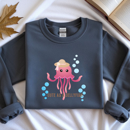 Cute Jellyfish Sweatshirt for Cozy Vibes, Unisex Crewneck, Gift for Ocean Lovers, Fun Casual Wear, Beach Day Outfit, Comfortable Style