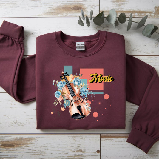 Musical Vibes Crewneck Sweatshirt | Gift for Music Lovers, Cozy and Stylish, Perfect for Concerts, Casual Wear, All Seasons