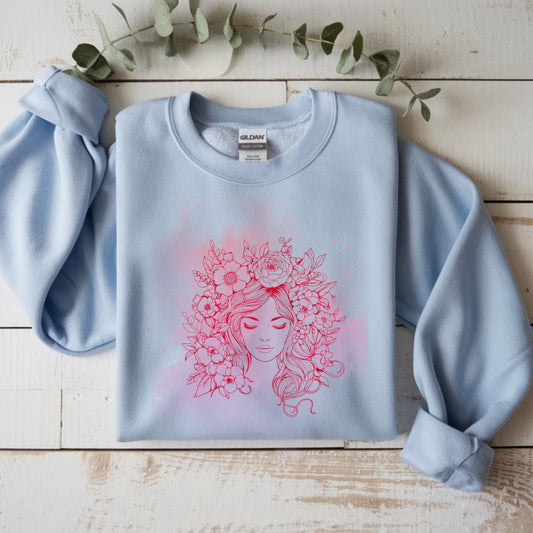 Floral Dreamer Crewneck Sweatshirt | Unisex Cozy Top, Stylish Gift, Fall Fashion, Floral Art, Everyday Comfort