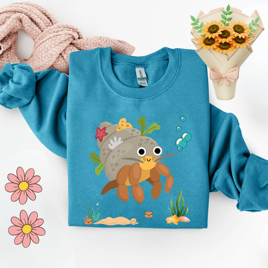 Hermit crab with shell underwater Unisex Garment-Dyed Sweatshirt
