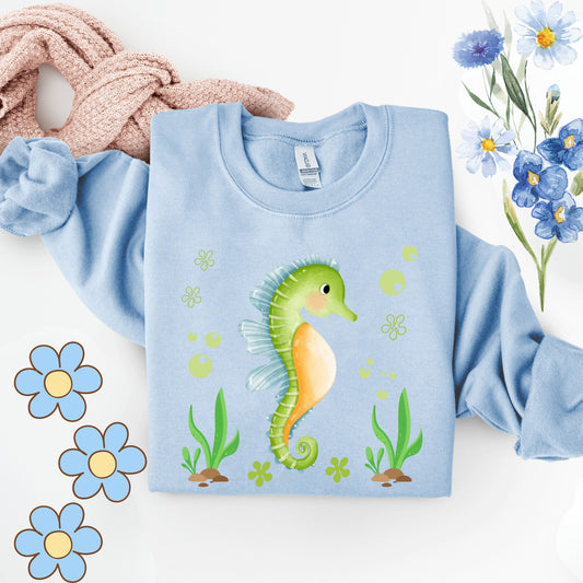 Seahorse with a focus on the natural world Unisex Garment-Dyed Sweatshirt