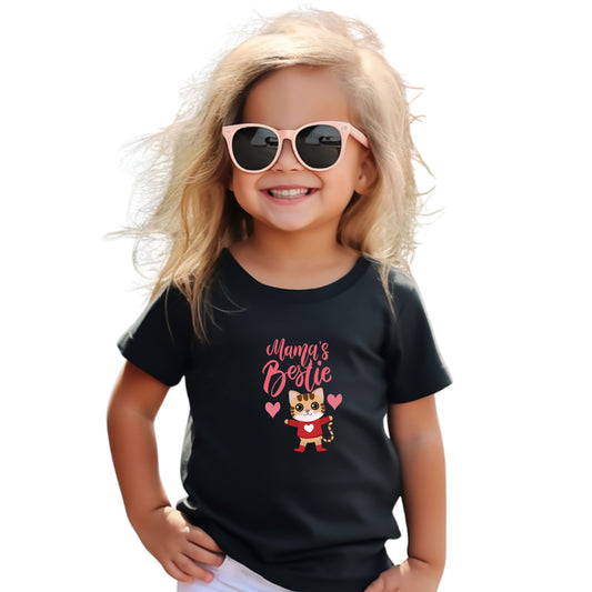 Mama's Bestie Toddler Tee | Cute Cat Graphic Tee, Kids T-Shirt, Birthday Gift, Animal Lover Shirt, Toddler Apparel