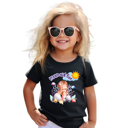 Mermaid Live Toddler Tee, Fun Summer Shirt, Cute Kids Clothing, Beach Outfit, Birthday Gift, Playtime Essential