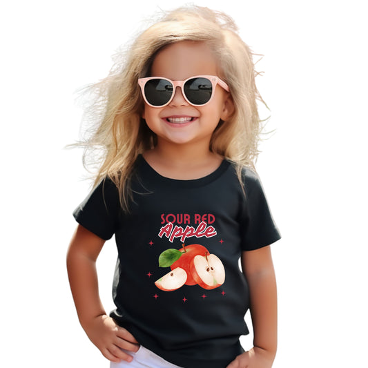 Cute Toddler Apple Tee, Short Sleeve Shirt for Kids, Summer Outfit, Gift for Toddlers, Fruit Themed Clothing, Birthday Party Wear