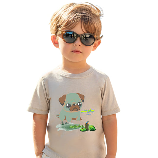 Cute Pug Toddler Tee, Adorable Dog Shirt, Kids Animal Tee, Gift for Dog Lovers, Cute Toddler Clothing, Playful Summer Outfit