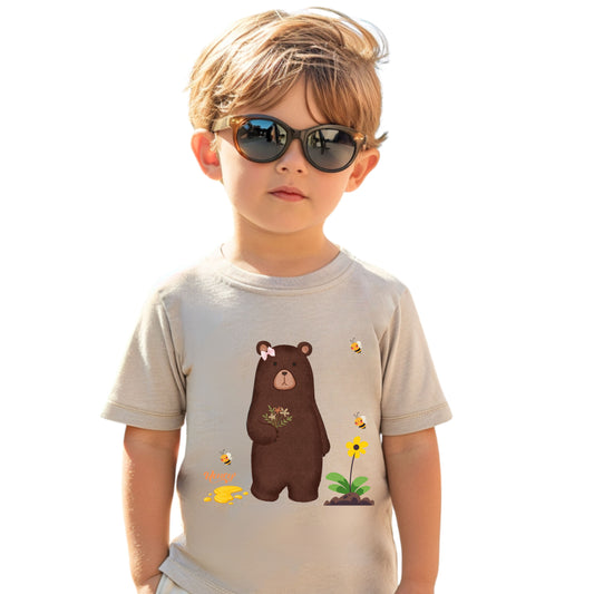 Adorable Bear Toddler Tee, Cute Animal Shirt, Gift for Kids, Birthday Party Outfit, Nature Lover's Apparel