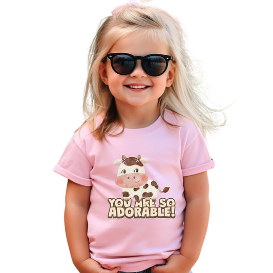 Adorable Cow Toddler Tee, Cute Toddler Shirt, Kids Gift, Baby Birthday Tee, Nursery Outfit, you’re so adorable shirt