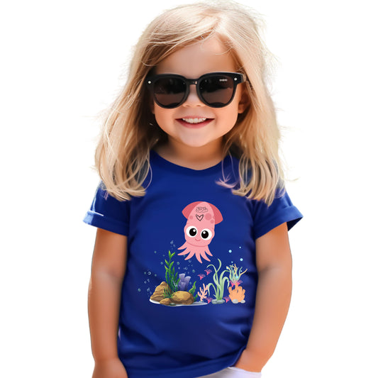 Adorable Pink Octopus Toddler Tee, Kids Beach Shirt, Summer Outfit, Birthday Gift, Animal Lover Top