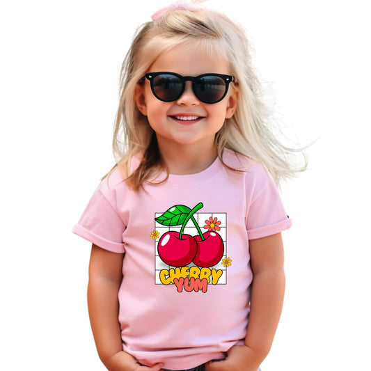 Cute Cherry Toddler Tee - Fun Summer T-Shirt for Kids, Birthday Gift, Playtime Shirt, Cherry Yum Design, Toddler Apparel, Cute Kids Clothing