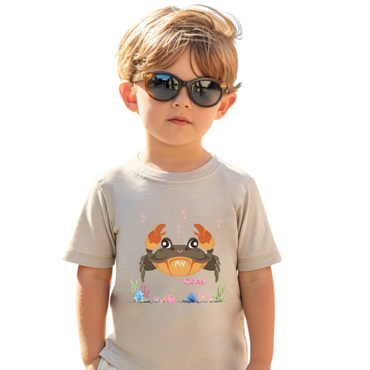 Cute Crab Toddler Tee, Beach Outfit, Summer Fun Shirt, Kids Gift, Children's Clothing, Playful Summer Vibes, Ocean Theme