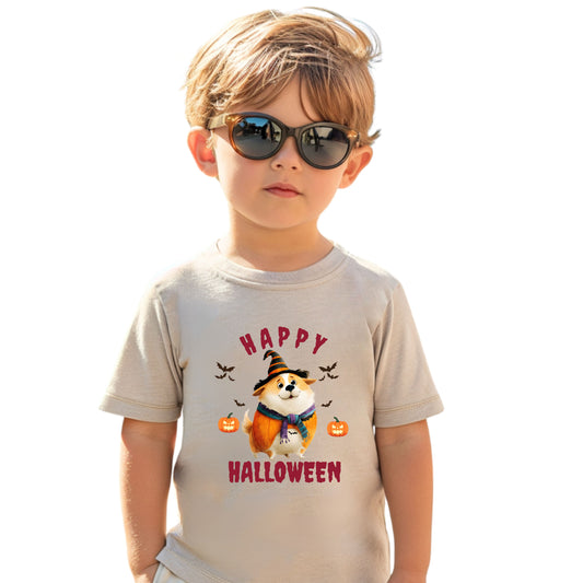 Happy Halloween Toddler Tee, Cute Halloween Shirt, Kids Costume Shirt, Toddler Short Sleeve Top, Halloween Apparel for Kids
