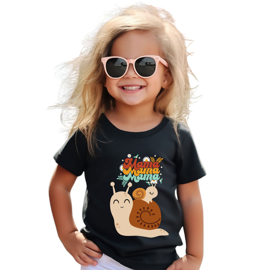 Cute Snail Mama Toddler Short Sleeve Tee, Kids Gift, Toddler Clothing, Birthday Gift, Playful T-Shirt, Baby Shower Gift