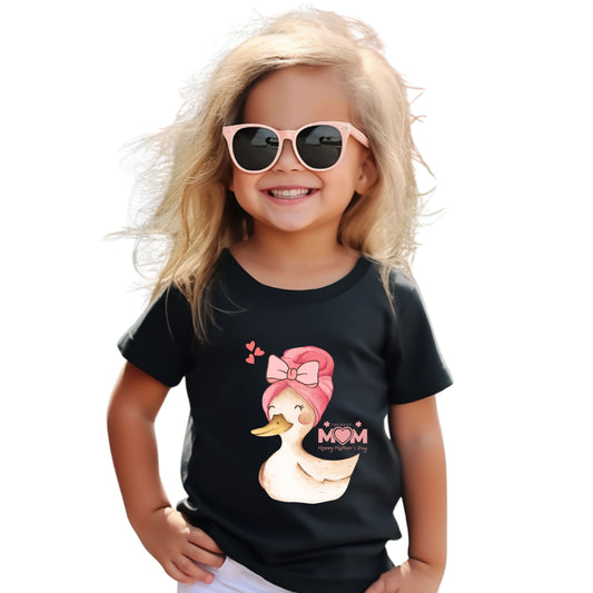 Cute Duck Mom Toddler Tee, Toddler Shirt, Kids Gift, Baby Shower Gift, Mother's Day, Cute Kids Top, Animal Prints