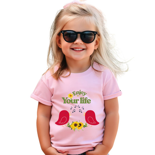 Enjoy Your Life Toddler Tee, Cute Kids Shirt, Inspirational T-Shirt, Gift for Toddler, Nature-Inspired Clothing