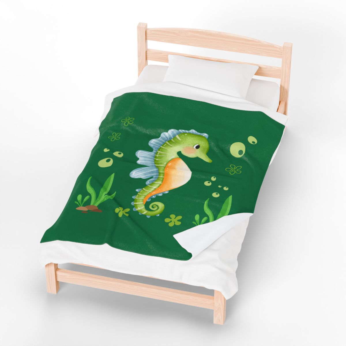 Seahorse with a focus on the natural world Velveteen Plush Blanket